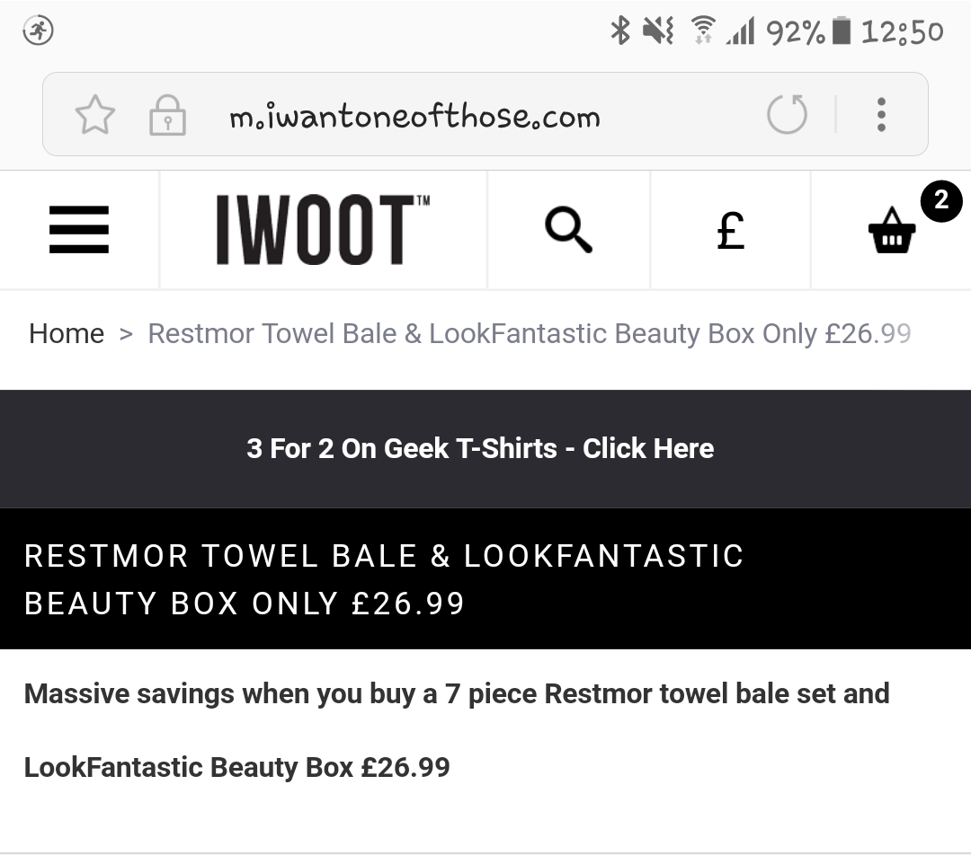 massive savings when you buy a 7 piece restmor towel bale
