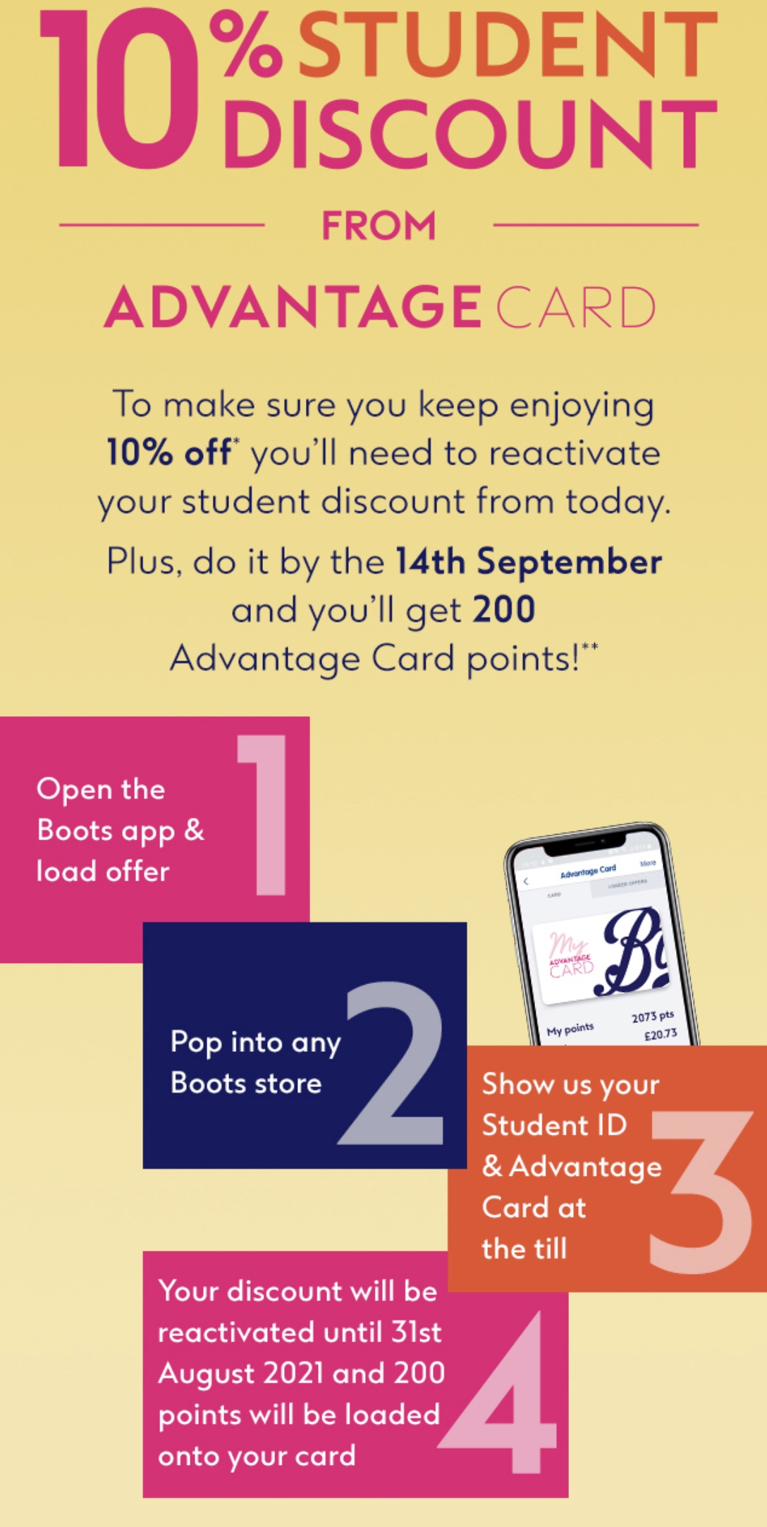 boots student discount