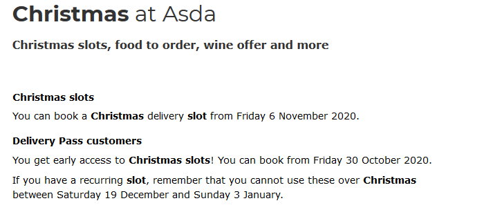 Asda recurring slot how does it work faster