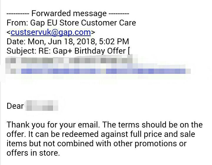 gap birthday offer