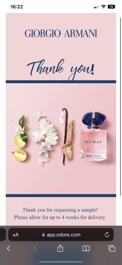 Free Sample of Giorgio Armani My Way Perfume @ Giorgio Armani | hotukdeals