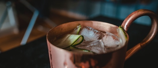 a cold moscow mule on the table