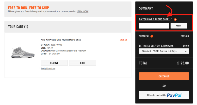 nike store online promotional code