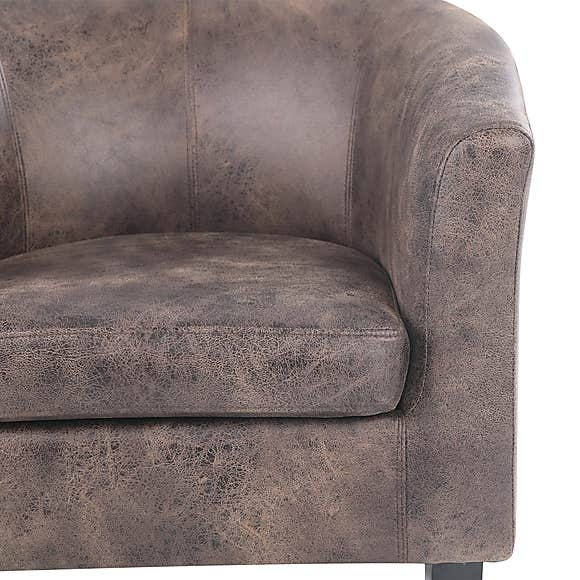 dunelm faux leather tub chair