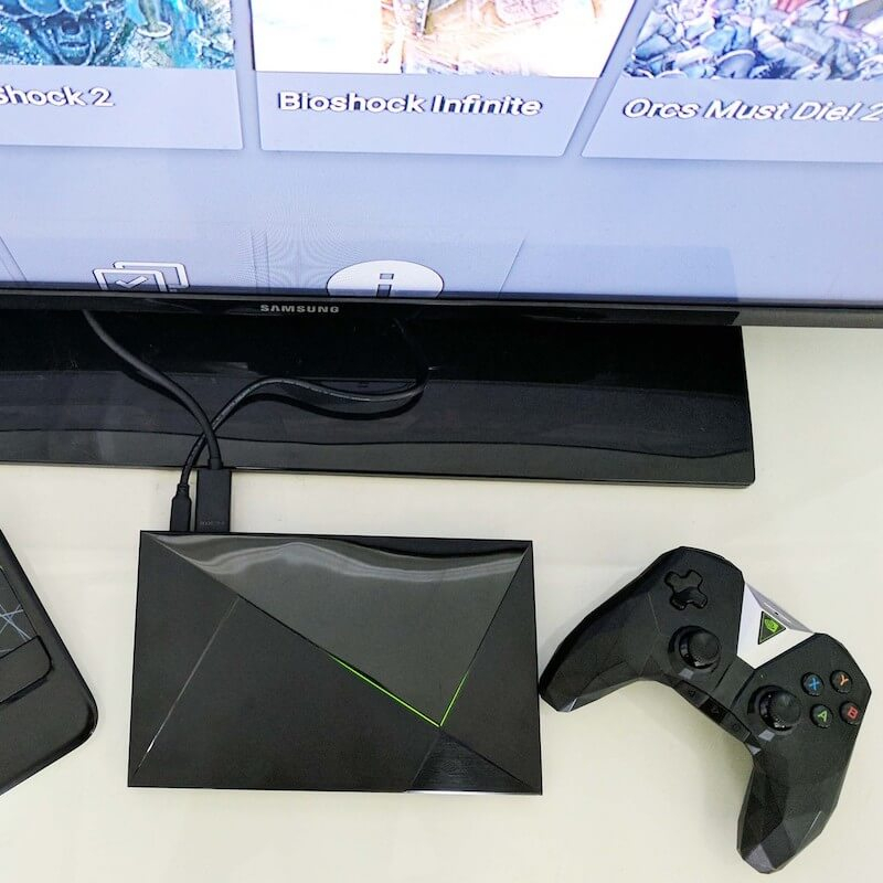 Nvidia Shield plugged into tv