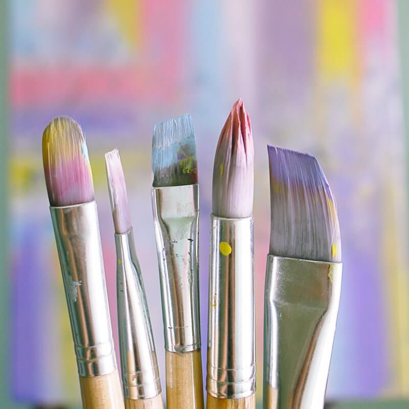 Paint Brushes with paint