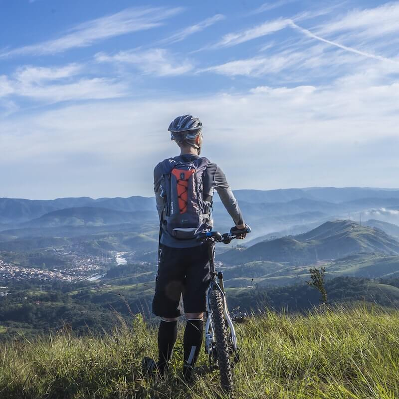 mountain bike with view