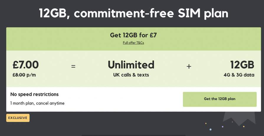 Unlimited minutes sim only