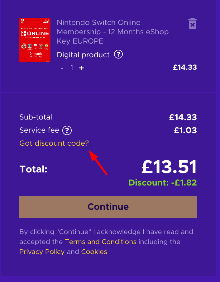 switch online discount code