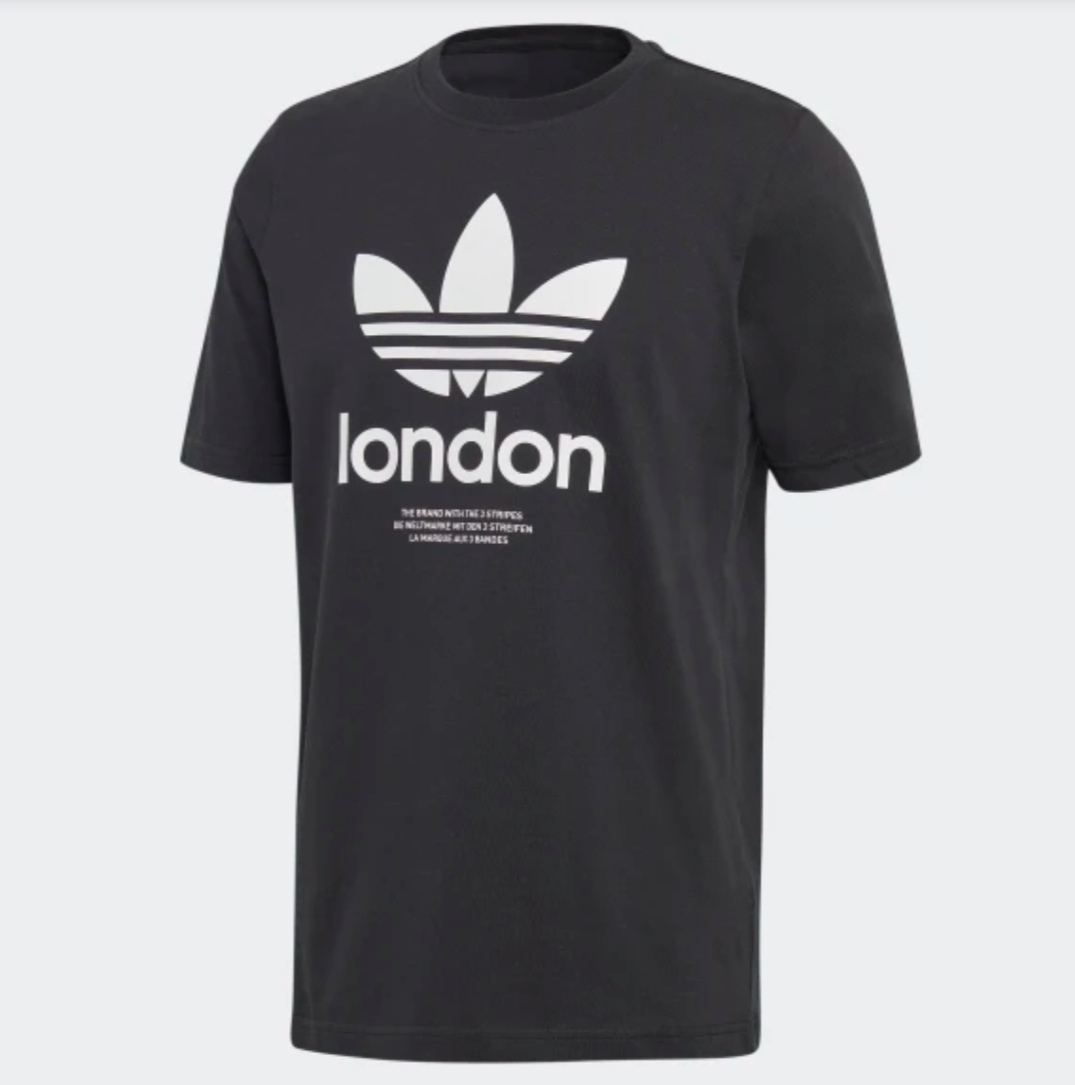 Men's Adidas Originals London Trefoils T Shirt Now £9.99 Black or White