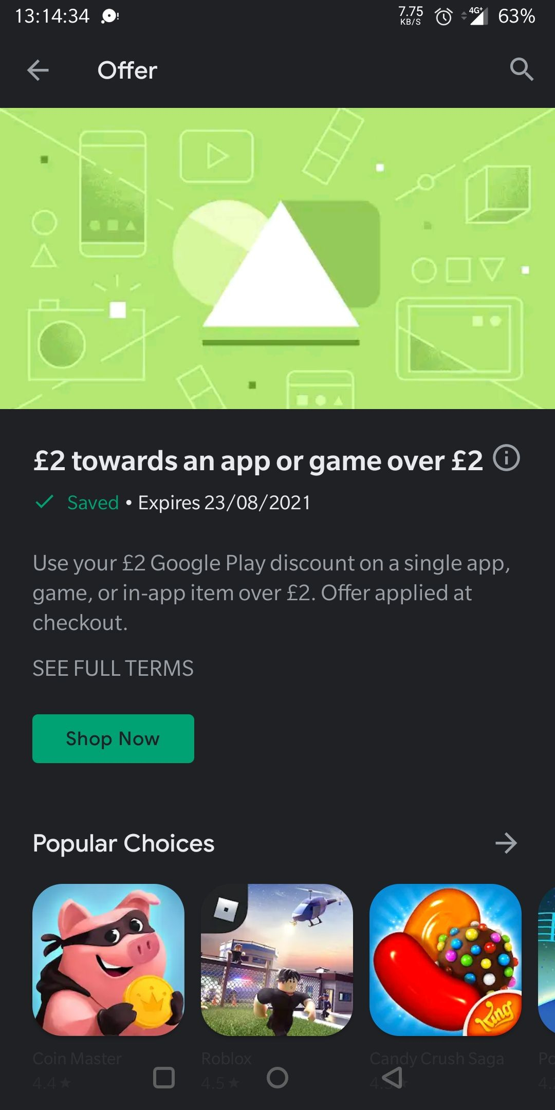 google play store discount