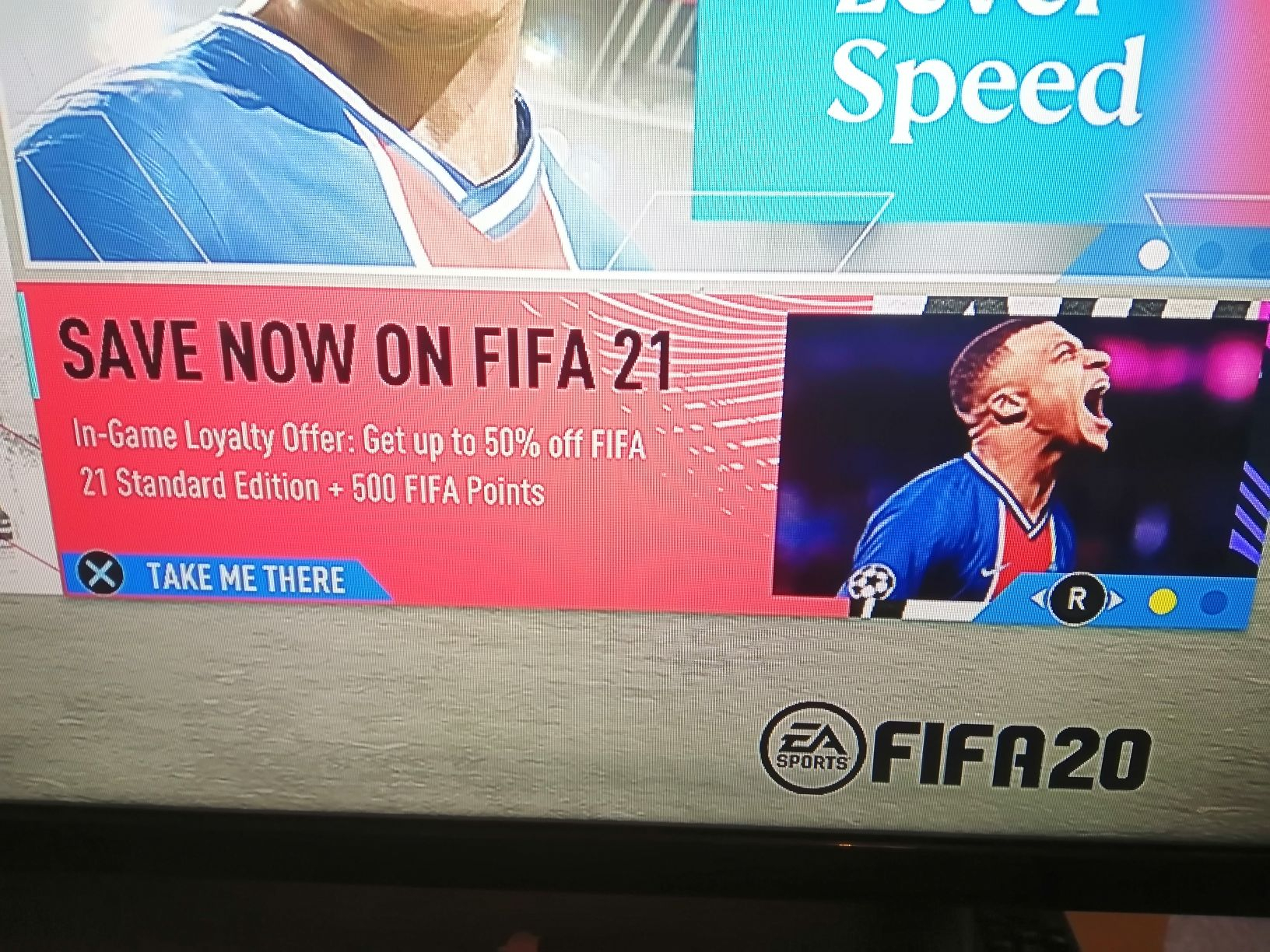 Purchase Fifa 21 PS4 via Fifa 20 ingame and get 50 off (£26.99) + 500