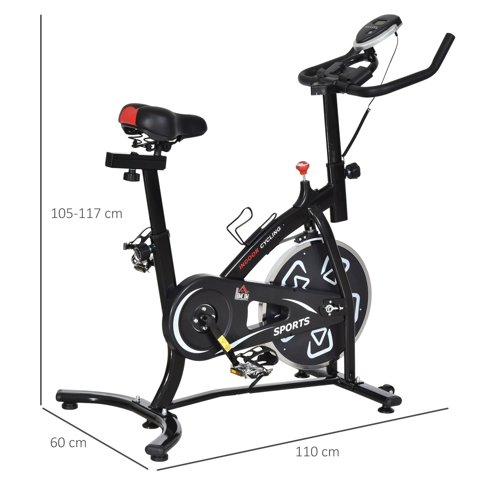 HOMCOM Exercise Training Bike Indoor Cycling Bicycle Trainer with LCD