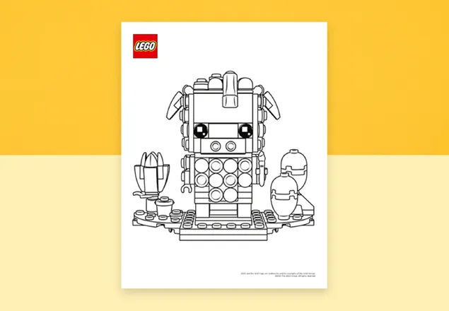 Free LEGO Easter Colouring Sheets & Instructions for download and print