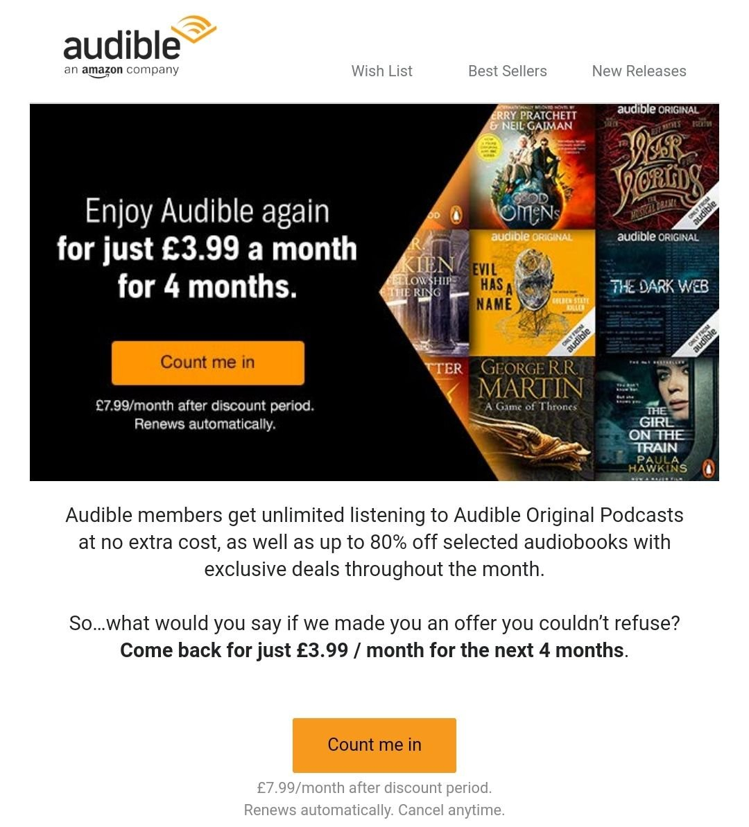 audible deal of the day