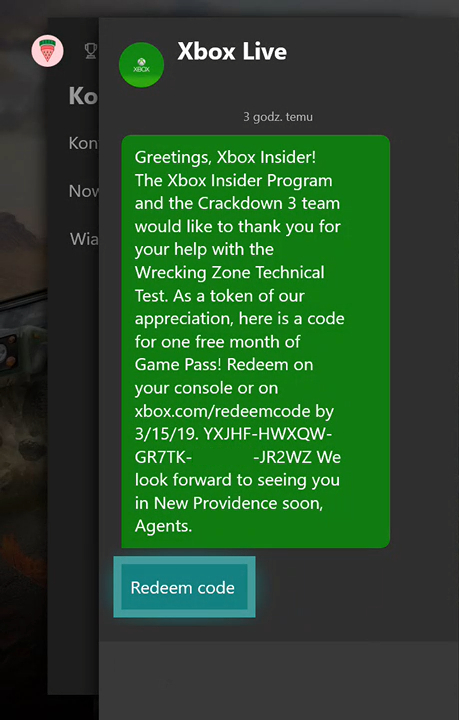 how to redeem code for game pass on xbox one