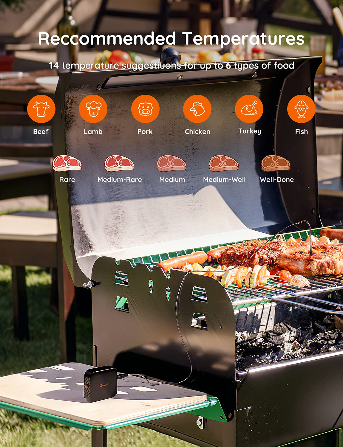 Govee Bluetooth meat cooking thermometer with probe with 70m wireless