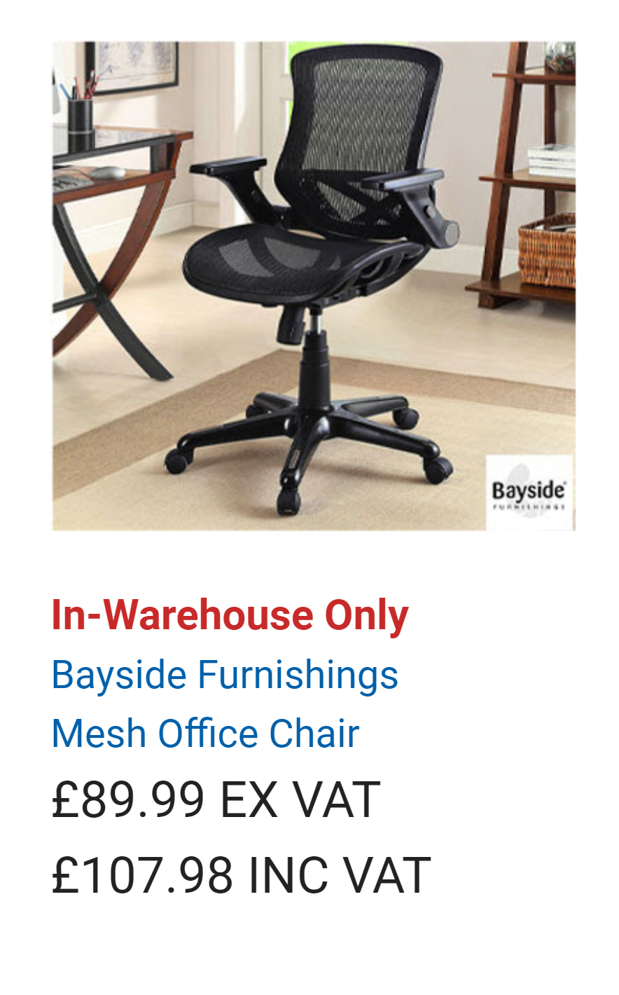 Whalen Metrex IV Bayside Furnishings Mesh Office Chair - £107.98 (in