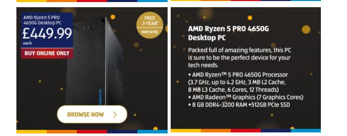 Amd Ryzen 5 Pro 4650g Desktop Pc 449 99 At Aldi Hotukdeals