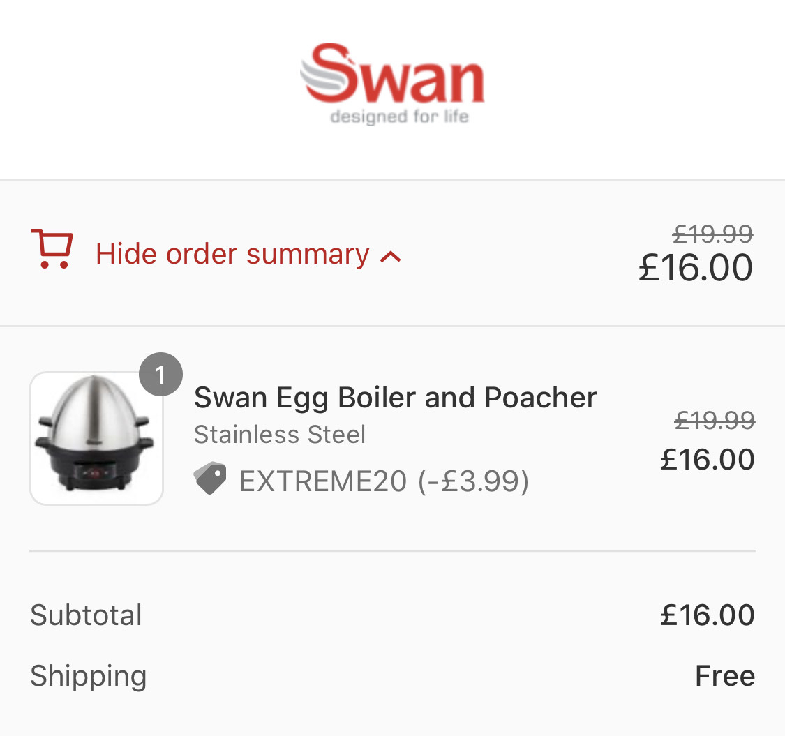 egg boiler and poacher swan
