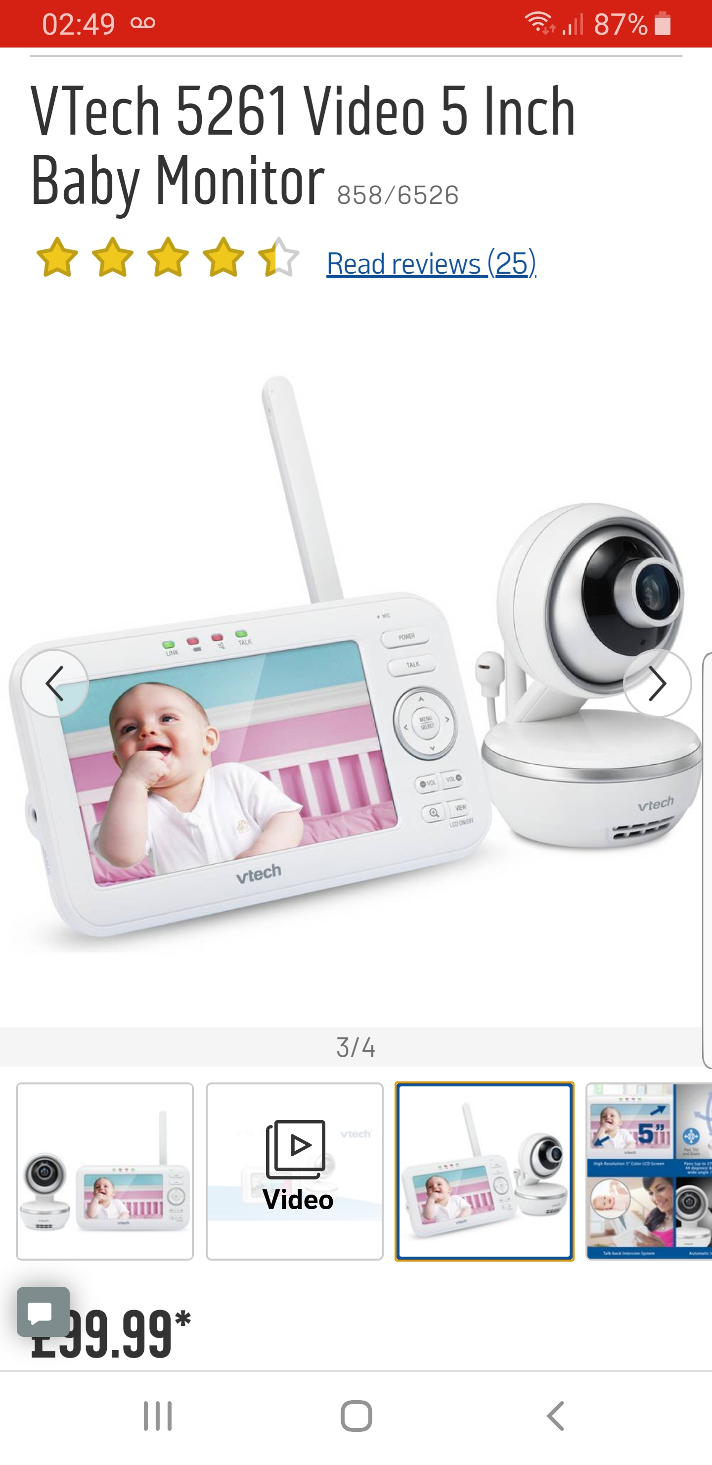 argos vtech baby monitor