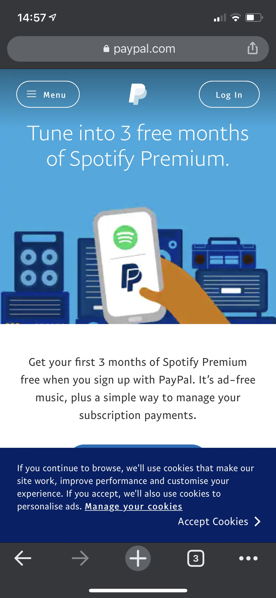 spotify premium cost paypal