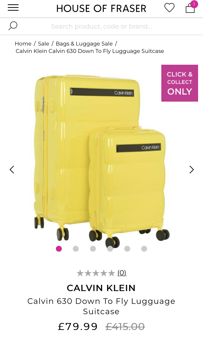 house of fraser suitcases sale