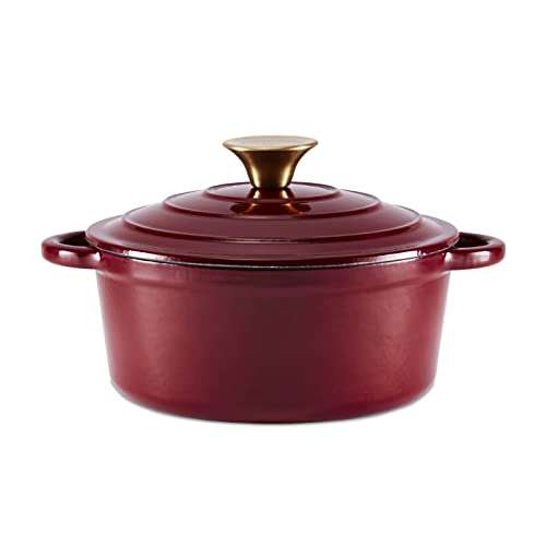 Barbary & Oak Round Cast Iron Casserole Pan with Durable Enamel ...