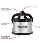 AnySharp Knife Sharpener with PowerGrip, Silver, One Size - £6 @ Amazon