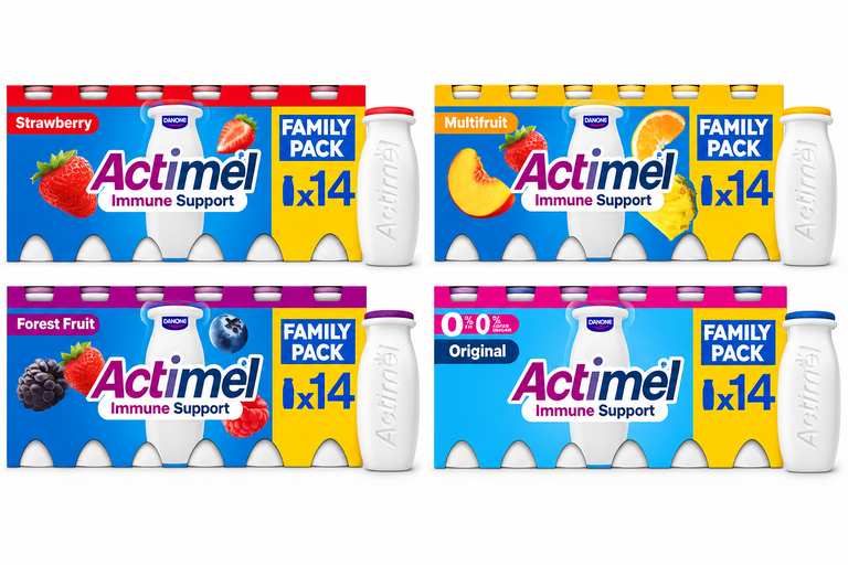 Actimel Immune Support Yogurt Drink Family Pack 14 x 100 with Clubcard and Coupon