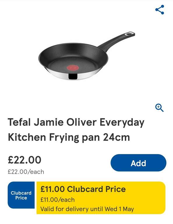 Tefal Jamie Oliver Everyday Kitchen Frying Pan 28cm Half Price - Clubcard Price (others included)