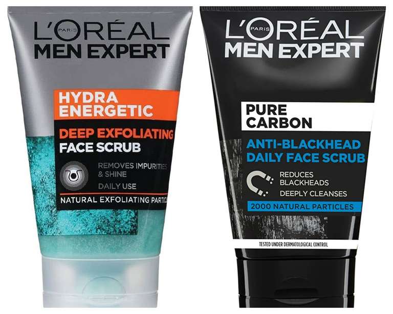 L'Oréal Men Expert Face Scrub, Hydra Energetic/Anti-Blackhead Daily Face Scrub, 100ml £2.49 each @ Amazon