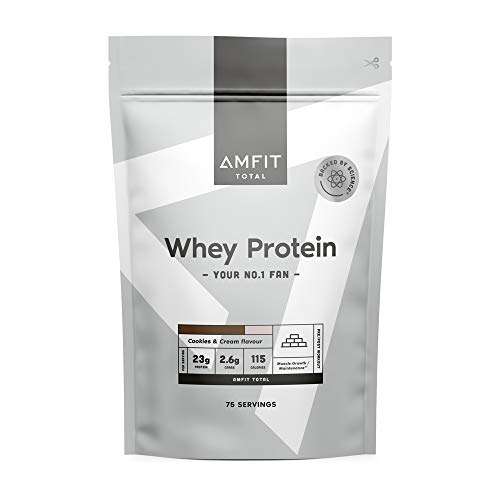 Amfit Nutrition Whey Protein Powder 2.27 kg - Cookies & Cream £39.49 / £37.52 with Subscribe & Save @ Amazon