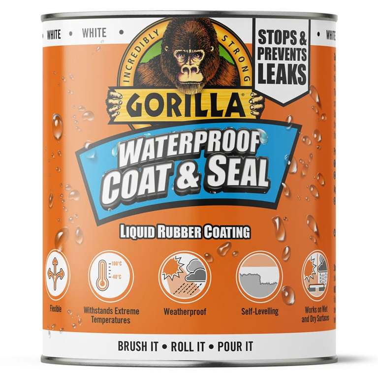Gorilla Waterproof Patch and Seal Liquid Rubber Coating White 473ml now £8 + Free Collection (Limited Stores) @ Wilko