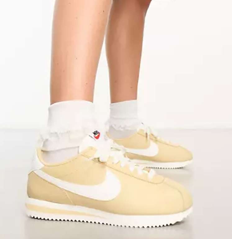 Women's Nike Cortez Leather Trainers in Beige / Off White