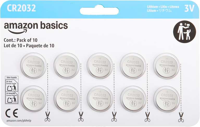 Amazon Basics 10-Pack CR2032 Lithium Coin Cell Battery (£3.61 S&S)