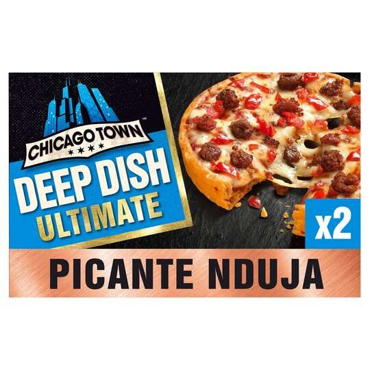 Chicago Town Deep Dish Pizzas Picante N'duja Pizza + Cheesesteak - £1.75 Clubcard Price @ Tesco
