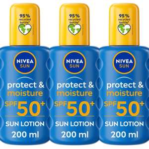 3 x NIVEA Sun Protect & Moisture Sun Spray 200ml SPF50+ (also SPF30 / SPF20 or SPF15) - £10.56 / £9.90 S&S + 10% voucher