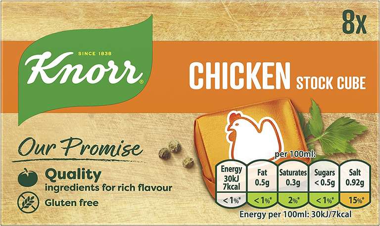 Knorr Chicken gluten-free Stock Cubes 8x10g - £1.30 @ Amazon