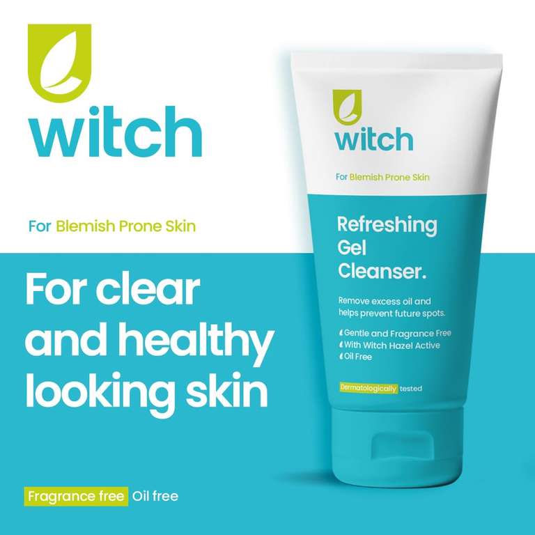 Witch Refreshing Gel Cleanser Face Wash 150ml. anti-inflammatory Witch Hazel ( apply first sub voucher to get £1.65 - £1.37 with S&S)