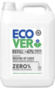 Ecover Zero Washing Up Liquid Refill, 5L £8.80 (£7.92 Subscribe & Save) @ Amazon