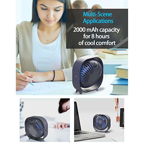 USB Desk Fan, 3 Speeds Adjustable Strong Wind Table Fan, 360° Rotation Mini Personal Fan Sold by Wahed Alizadabb