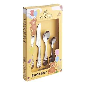 Viners Bertie Bear 18/0 Stainless Steel 4 Piece Kids Cutlery Set @ Harts of Stur / FBA