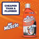 4 Bottles of Mr Muscle Kitchen Drain Unblocker & Cleaner Gel 500ml (subscribe and save as low as £6.60)