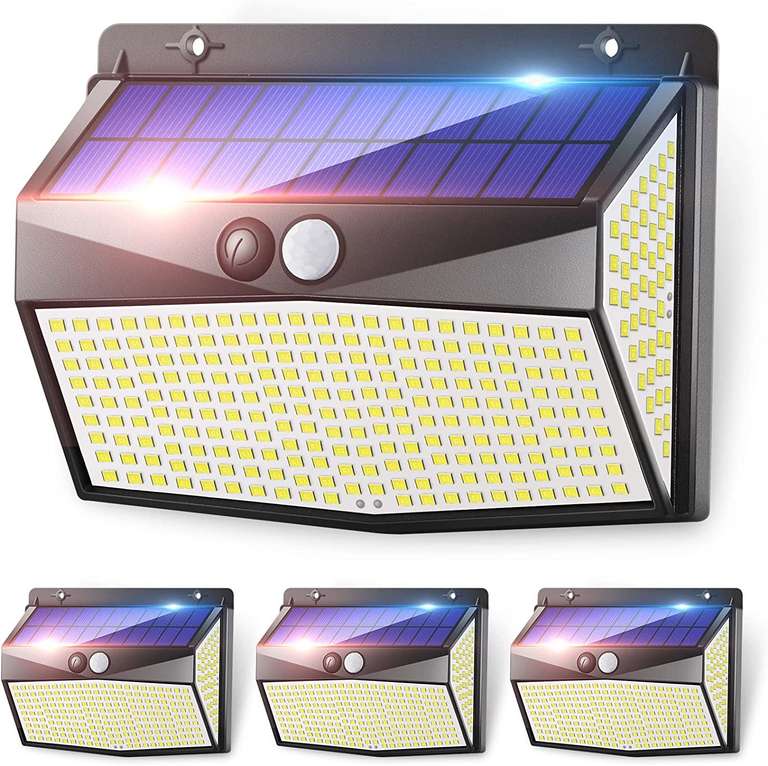 Reayos Outdoor Solar Lights 318 LED, Upgraded, IP65 Waterproof, 270° Lighting Angle(4 Pack) £26.99 w/voucher @ HiLiant / Amazon