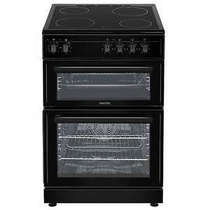 electriQ 60cm Double Oven and grill fan assisted Electric Cooker - A energy Black EQEC60B5