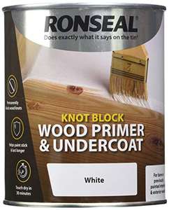 Ronseal Knot Block Wood Primer and Undercoat White 750ml £5 @ Amazon