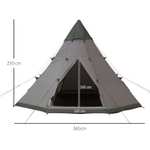 6 Man Tipi Tent - 365cm x 365cm x 250cm, Metal Poles, Water-Resistant Walls,Mesh Windows,Zipped Door - £103.99 with code @ 2011homcom / ebay