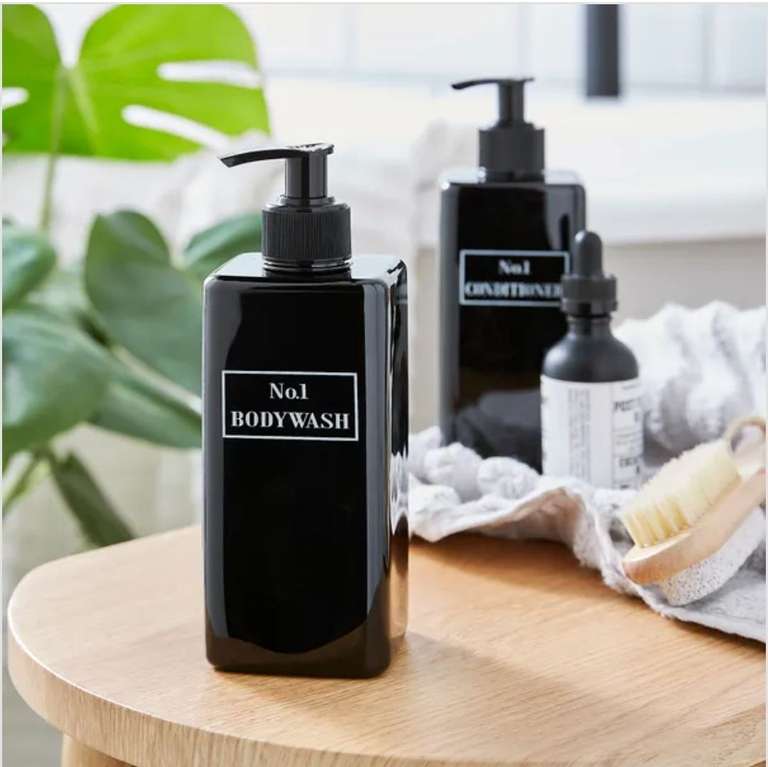 Reusable Shampoo/ Conditioner/ Body Wash 500ml Bottle - Black or White- Free C&C