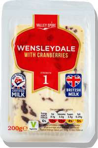 200g Blended Cheeses: Smoky, Wensleydale with Cranberries, Double Gloucester, Hot n Spicy - £4.95/kg (Gosport)
